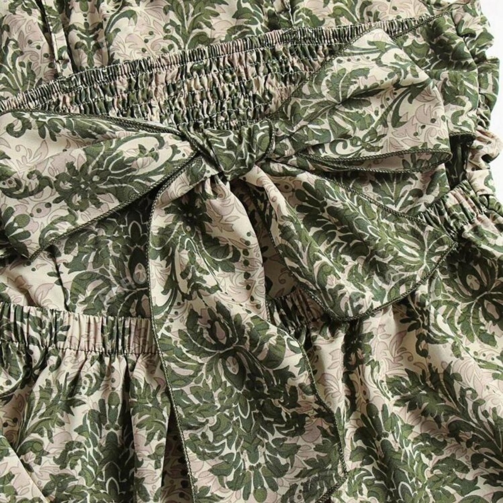 Floral Green and Cream Maxi Dress - Picture 3 of 7
